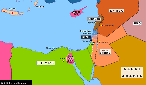 First Arab–Israeli War | Historical Atlas of Eastern Mediterranean (11 June 1948) | Omniatlas