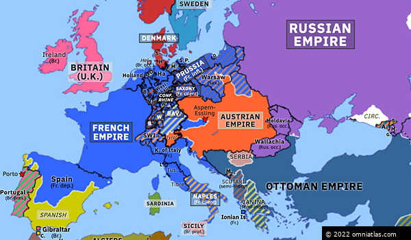 Battle of Aspern-Essling | Historical Atlas of Europe (21 May 1809 ...