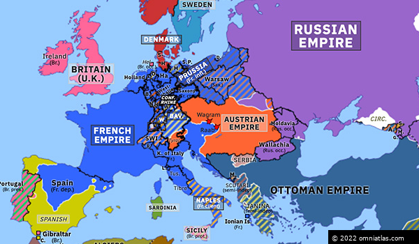 Battle of Wagram | Historical Atlas of Europe (5 July 1809) | Omniatlas