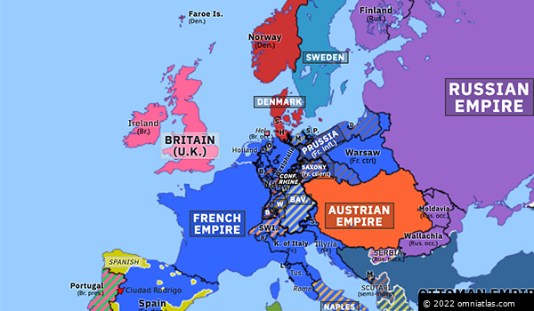 Annexation of Holland | Historical Atlas of Europe (9 July 1810 ...