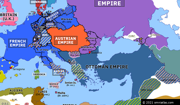 Map Of Europe 1811 - Dorisa Josephina