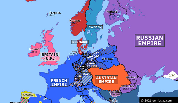 Build Up To The Russian Campaign Historical Atlas Of Europe 16 March   Europe18120316 