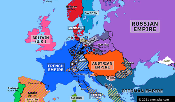 Battle of Dresden | Historical Atlas of Europe (26 August 1813) | Omniatlas