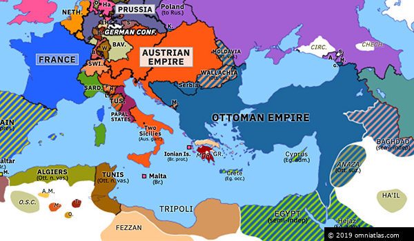 Greek Civil Wars Of 182425 Historical Atlas Of Europe 23 October