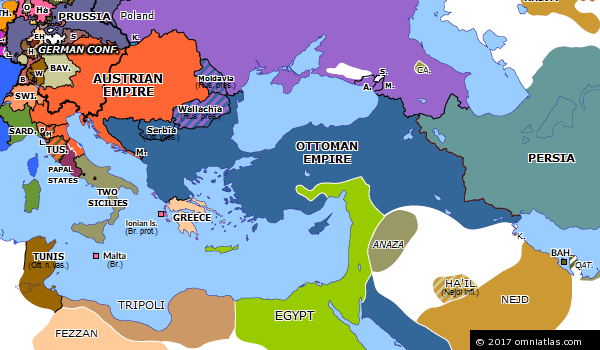 Battle of Konya | Historical Atlas of Europe (21 December 1832) | Omniatlas