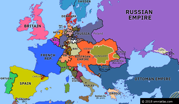 Vienna Uprising | Historical Atlas of Europe (29 October 1848) | Omniatlas
