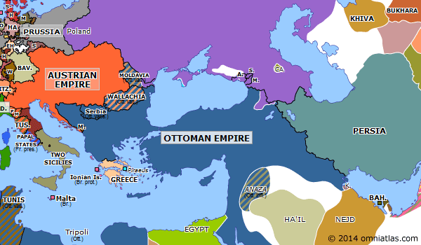End Of The Crimean War Historical Atlas Of Europe 30 March 1856 Omniatlas
