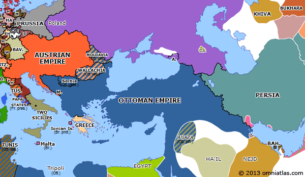 The Great Game | Historical Atlas of Europe (1 April 1857) | Omniatlas