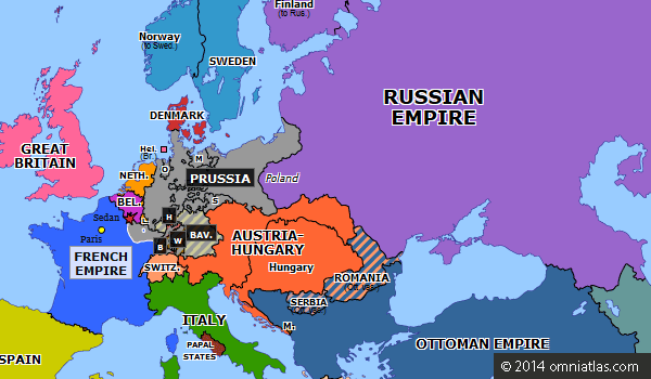 Map Of Europe Before Franco Prussian War