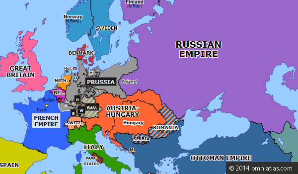 Map Of Europe 1870 Zone Map   Europe18700901 Outbreak Of The Franco Prussian War 