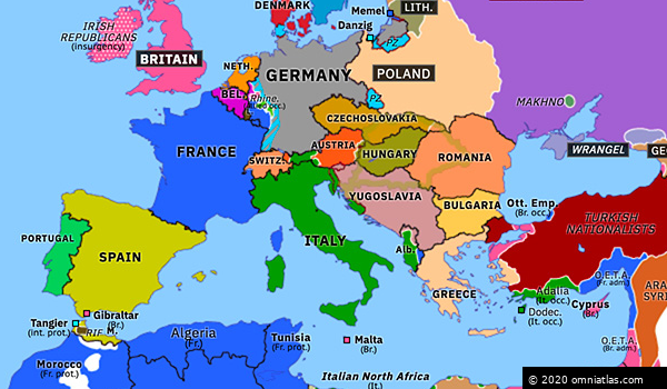 Treaty Of Trianon Historical Atlas Of Europe 4 June 19 Omniatlas