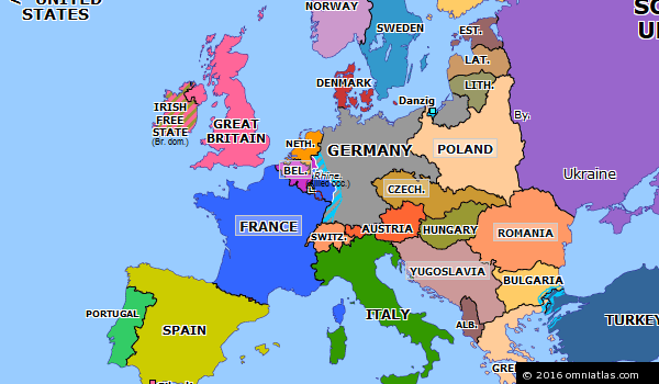 Locarno Conference Historical Atlas Of Europe 1 December 1925 Omniatlas