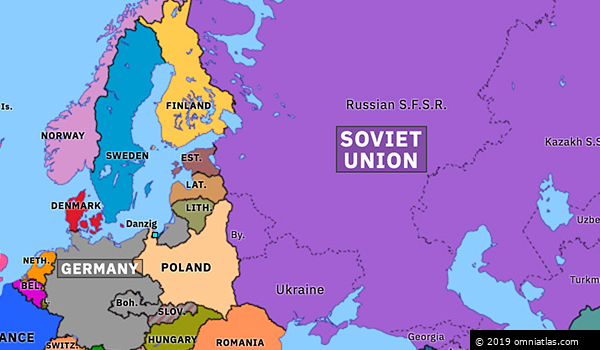Molotov Ribbentrop Pact Historical Atlas Of Europe 23 August 1939 Omniatlas
