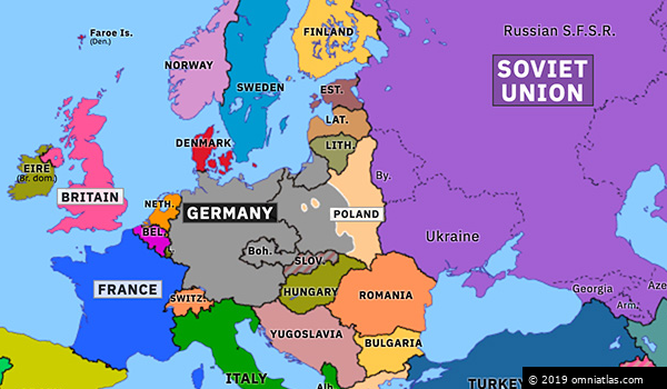 1939 Map Of Europe