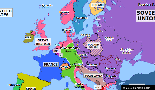 Map Europe After Ww2