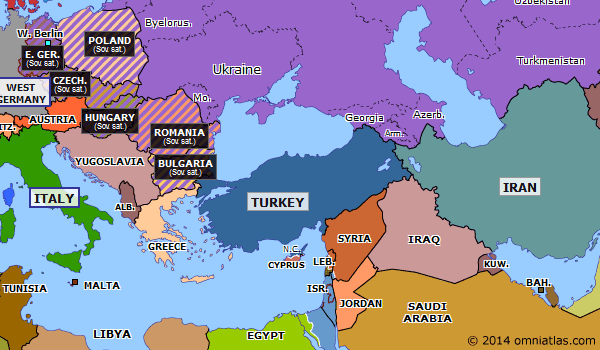 Cold War Rivalry in the Middle East | Historical Atlas of Europe (15 ...