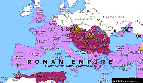 Year of the Six Emperors: Three vs Thrax | Historical Atlas of Europe ...