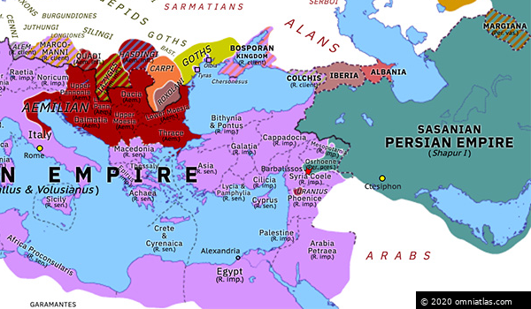 Battle of Barbalissos | Historical Atlas of Europe (August 253) | Omniatlas