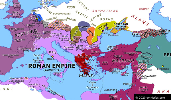 Defeat of the Macriani | Historical Atlas of Europe (spring 261 ...