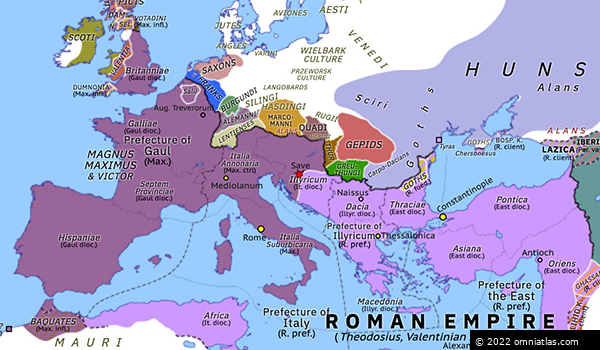 Battle of the Save | Historical Atlas of Europe (July 388) | Omniatlas