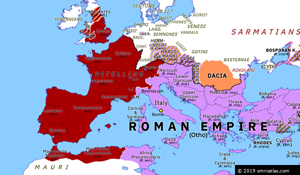 Year of the Four Emperors: Otho | Historical Atlas of Europe (14 April ...