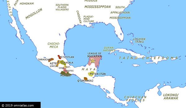 Collapse of the League of Mayapan | Historical Atlas of North America ...
