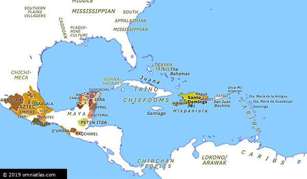 Colony of Santo Domingo | Historical Atlas of North America (4 August ...