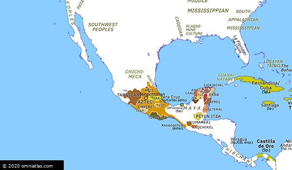 March to Tenochtitlan | Historical Atlas of North America (8 November ...