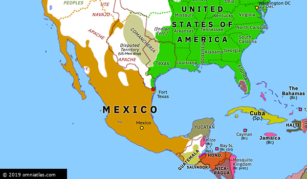 Mexico Map Before Usa