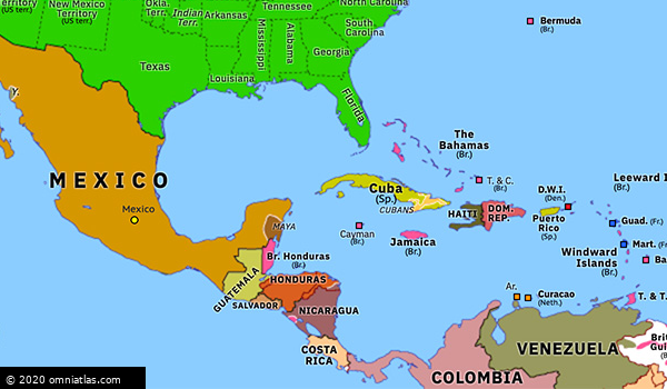 Nicaragua and Venezuela Crises | Historical Atlas of North America (14 ...