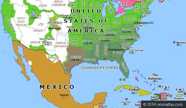 Confederate States of America | Historical Atlas of North America (8 ...