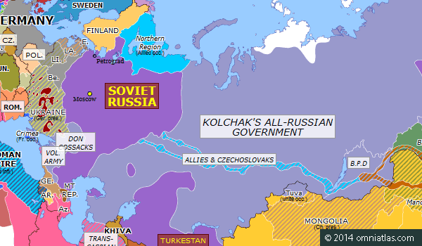 Kolchak's All-Russian Government | Historical Atlas of Northern Eurasia ...