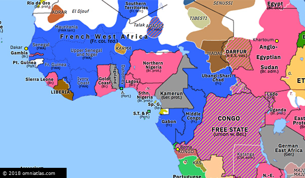 Conquest Of The Sahara Historical Atlas Of Sub Saharan Africa 12 February 1906 Omniatlas 6889
