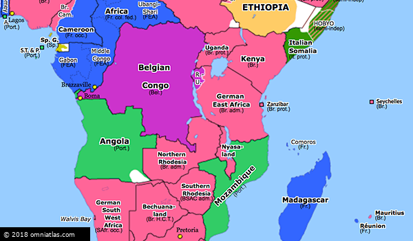 Africa And The Peace Treaties Historical Atlas Of Sub Saharan Africa 10 August 1920 Omniatlas 3466