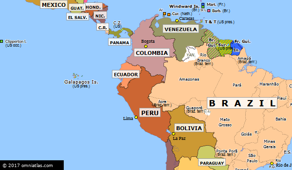 South America in World War II | Historical Atlas of South America (20 ...