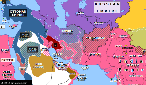 Mesopotamian Campaign | Historical Atlas of Southern Asia (11 March 1917) | Omniatlas