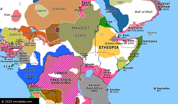Treaty Of Addis Ababa Historical Atlas Of Sub Saharan Africa 26 October 1896 Omniatlas 5820