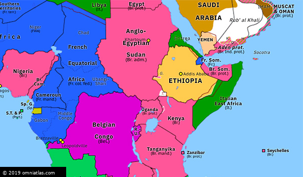 Abyssinia Crisis Historical Atlas Of Sub Saharan Africa 16 January 1935 Omniatlas 4935